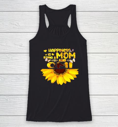 Happiness Is Being A Mom And Omi Sunflower Mothers Day Racerback Tank
