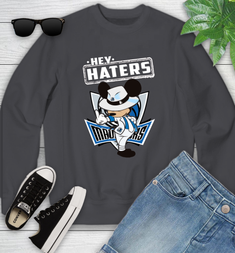 NBA Hey Haters Mickey Basketball Sports Dallas Mavericks Youth Sweatshirt 5