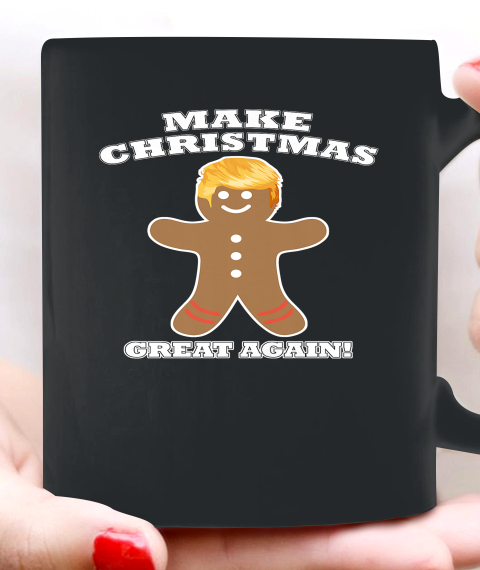 Make Christmas Great Again Gingerbread Man Trump Hair Ceramic Mug 11oz