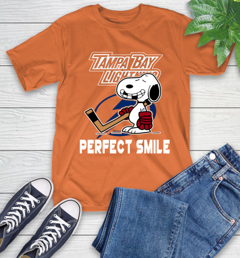 NHL Tampa Bay Lightning Snoopy Perfect Smile The Peanuts Movie Hockey T Shirt T-Shirt 4