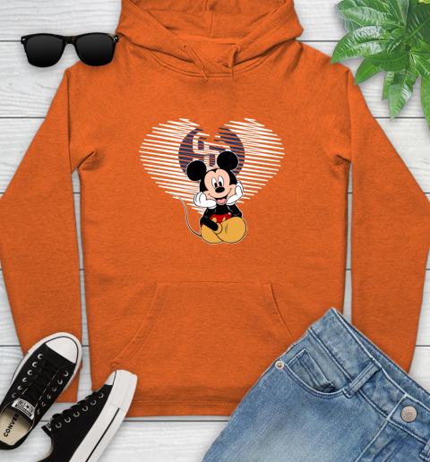 MLB San Diego Padres The Heart Mickey Mouse Disney Baseball T Shirt_000 Youth Hoodie 4