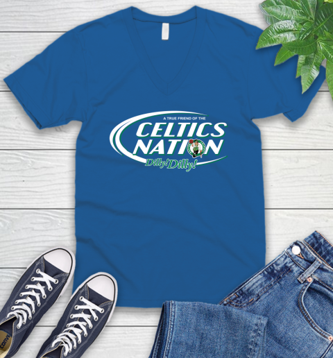 NBA A True Friend Of The Boston Celtics Dilly Dilly Basketball Sports V-Neck T-Shirt 5