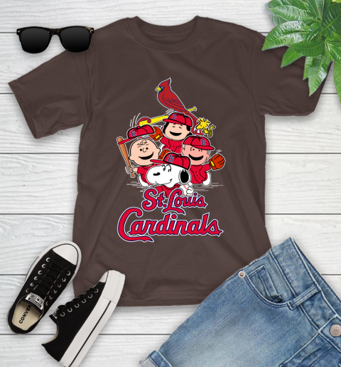 MLB St.Louis Cardinals Snoopy Charlie Brown Woodstock The Peanuts Movie Baseball T Shirt_000 Youth T-Shirt 7