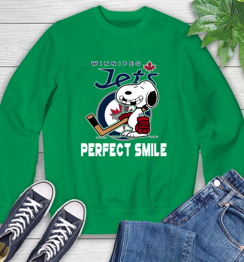 NHL Winnipeg Jets Snoopy Perfect Smile The Peanuts Movie Hockey T Shirt Sweatshirt 7