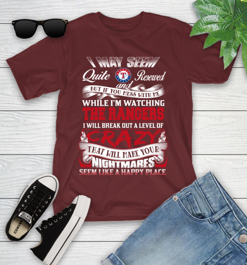 Texas Rangers MLB Baseball Don't Mess With Me While I'm Watching My Team Youth T-Shirt 14