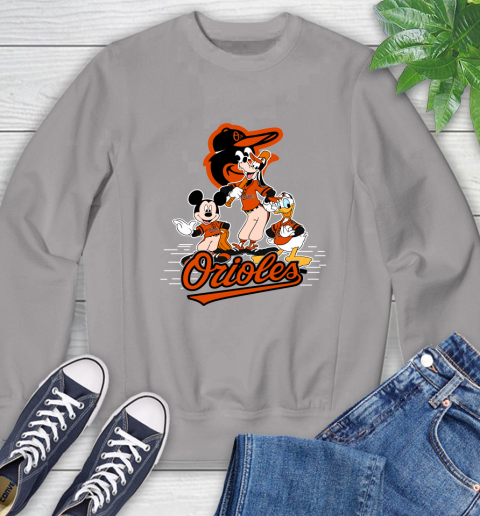 MLB Baltimore Orioles Mickey Mouse Donald Duck Goofy Baseball T Shirt Sweatshirt 5