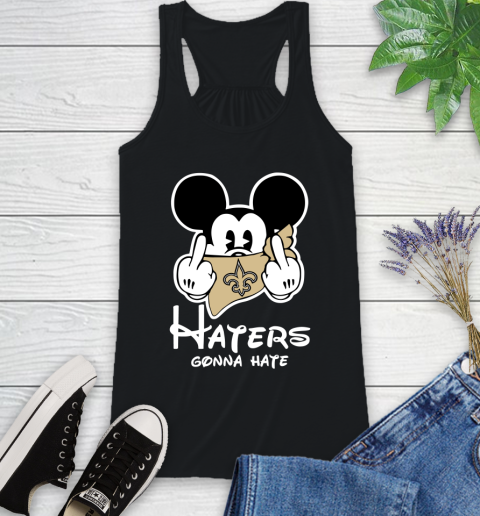 NFL New Orleans Saints Haters Gonna Hate Mickey Mouse Disney Football T Shirt Racerback Tank