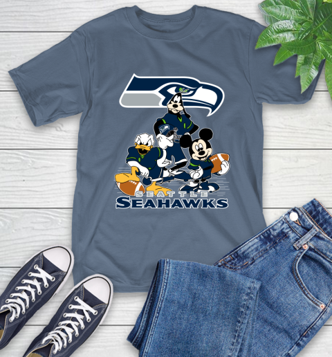 NFL Seattle Seahawks Mickey Mouse Donald Duck Goofy Football Shirt T-Shirt 8