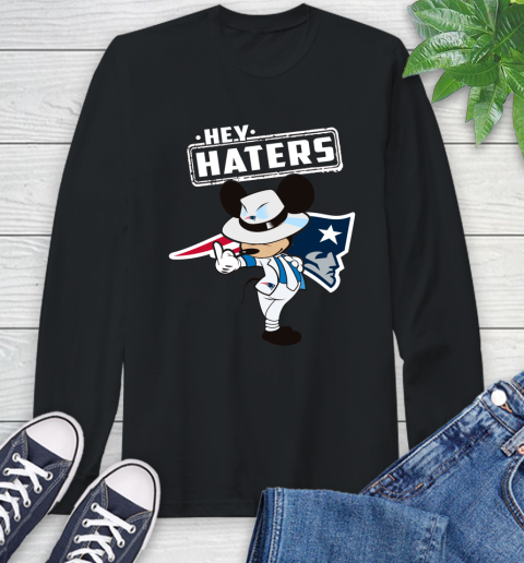 NFL Hey Haters Mickey Football Sports New England Patriots Long Sleeve T-Shirt