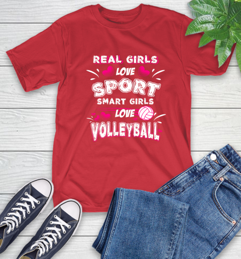 Real Girls Loves Sport Smart Girls Play Volleyball T-Shirt 23