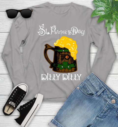 NHL Philadelphia Flyers St Patrick's Day Dilly Dilly Beer Hockey Sports Youth Long Sleeve 5