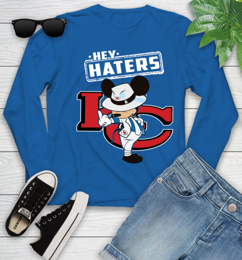 NFL Hey Haters Mickey Football Sports Kansas City Chiefs Youth Long Sleeve 10