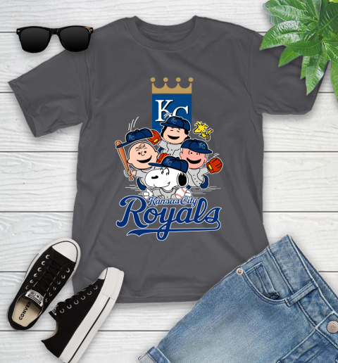 MLB Kansas City Royals Snoopy Charlie Brown Woodstock The Peanuts Movie Baseball T Shirt_000 Youth T-Shirt 6