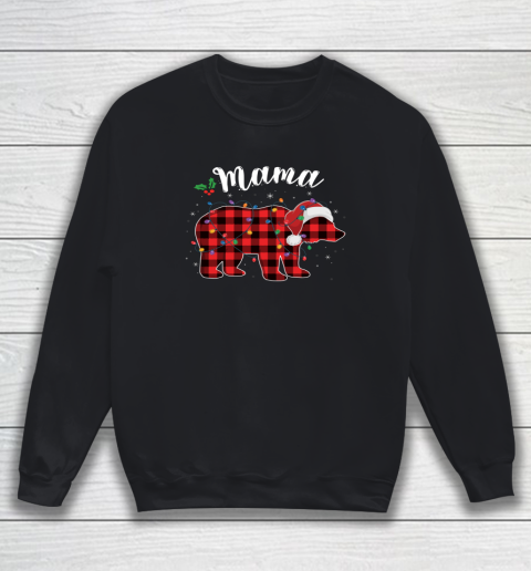 Mama Bear Buffalo Red Plaid Matching Family Christmas Pajama Sweatshirt