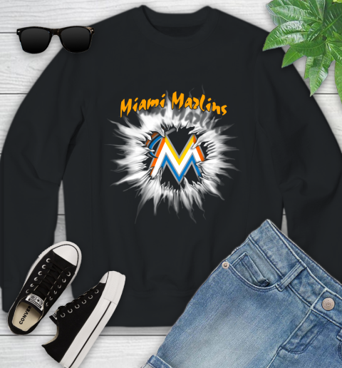 Miami Marlins MLB Baseball Adoring Fan Rip Sports Youth Sweatshirt