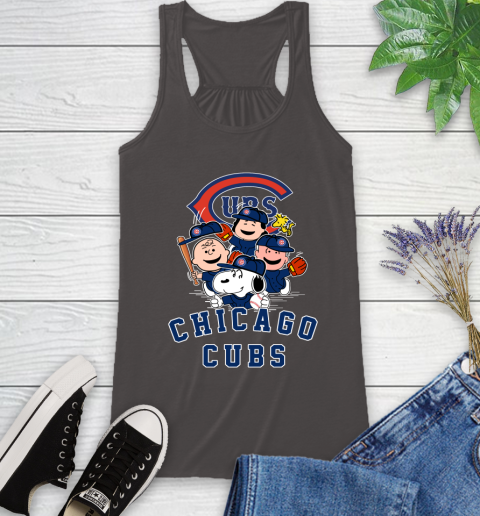 MLB Chicago Cubs Snoopy Charlie Brown Woodstock The Peanuts Movie Baseball T Shirt Racerback Tank 11