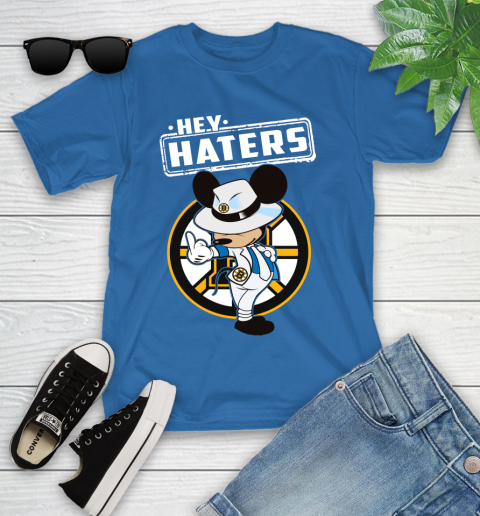 NHL Hey Haters Mickey Hockey Sports Boston Bruins Youth T-Shirt 12