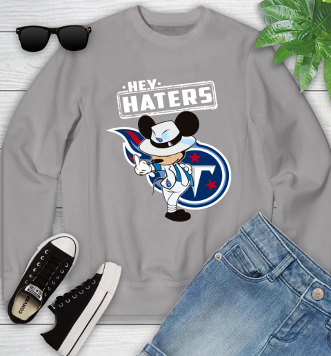 NFL Hey Haters Mickey Football Sports Tennessee Titans Youth Sweatshirt 3