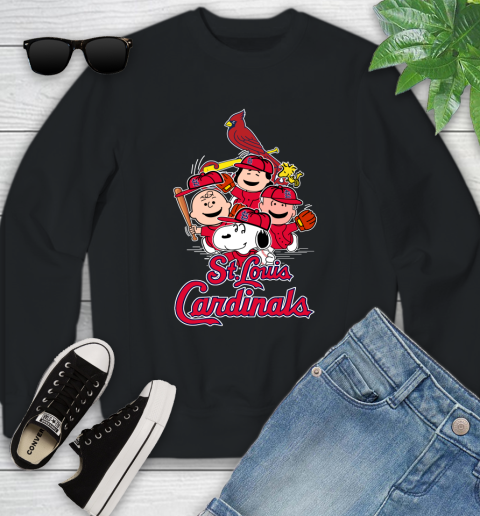 MLB St.Louis Cardinals Snoopy Charlie Brown Woodstock The Peanuts Movie Baseball T Shirt_000 Youth Sweatshirt