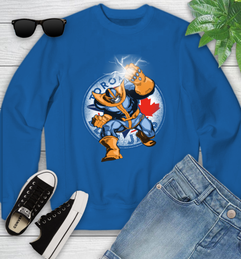 Toronto Blue Jays MLB Baseball Thanos Avengers Infinity War Marvel Youth Sweatshirt 7