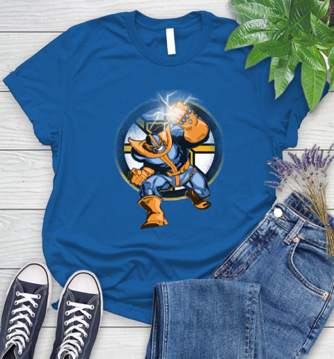 Boston Bruins NHL Hockey Thanos Avengers Infinity War Marvel Women's T-Shirt 12