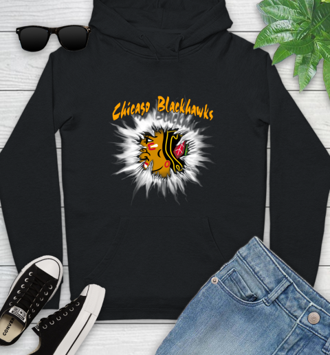 Chicago Blackhawks NHL Hockey Adoring Fan Rip Sports Youth Hoodie