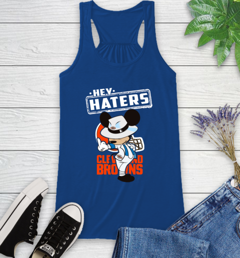 NFL Hey Haters Mickey Football Sports Cleveland Browns Racerback Tank 8