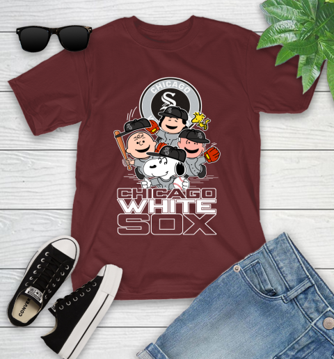 MLB Chicago White Sox Snoopy Charlie Brown Woodstock The Peanuts Movie Baseball T Shirt_000 Youth T-Shirt 14