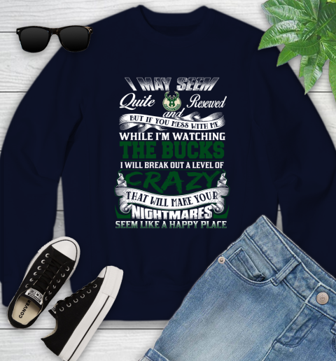 Milwaukee Bucks NBA Basketball Don't Mess With Me While I'm Watching My Team Youth Sweatshirt 2