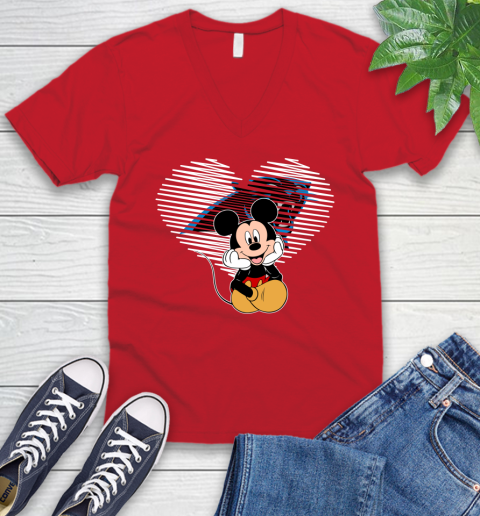 NFL Carolina Panthers The Heart Mickey Mouse Disney Football T Shirt_000 V-Neck T-Shirt 6