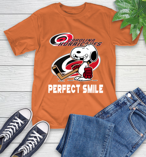 NHL Carolina Hurricanes Snoopy Perfect Smile The Peanuts Movie Hockey T Shirt T-Shirt 4