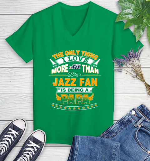 NBA The Only Thing I Love More Than Being A Utah Jazz Fan Is Being A Papa Basketball Women's V-Neck T-Shirt 5