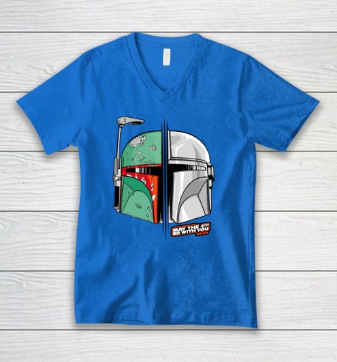 Star Wars Mando and Boba Fett May the 4th Be With You V-Neck T-Shirt 4