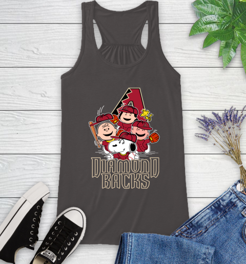 MLB Arizona Diamondbacks Snoopy Charlie Brown Woodstock The Peanuts Movie Baseball T Shirt_000 Racerback Tank 11
