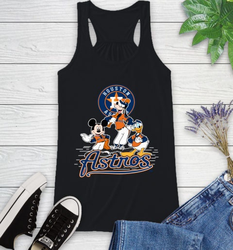 MLB Houston Astros Mickey Mouse Donald Duck Goofy Baseball T Shirt Racerback Tank