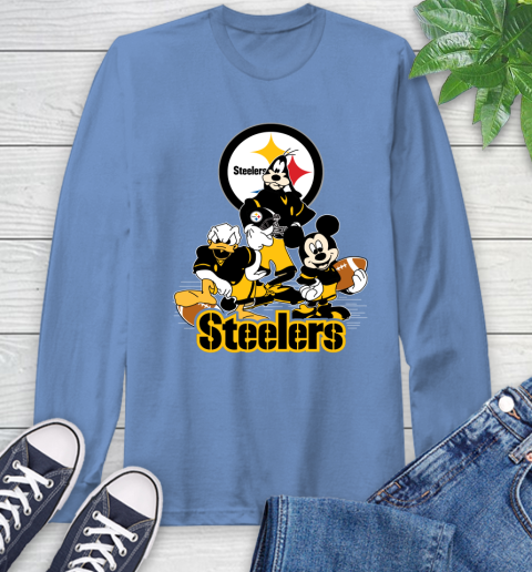NFL Pittsburgh Steelers Mickey Mouse Donald Duck Goofy Football Shirt Long Sleeve T-Shirt 12