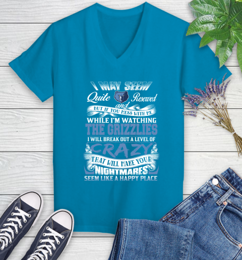 Memphis Grizzlies NBA Basketball Don't Mess With Me While I'm Watching My Team Women's V-Neck T-Shirt 7