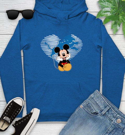 NFL Detroit Lions The Heart Mickey Mouse Disney Football T Shirt_000 Youth Hoodie 11