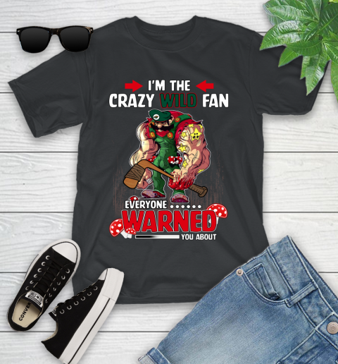 Minnesota Wild NHL Hockey Mario I'm The Crazy Fan Everyone Warned You About Youth T-Shirt