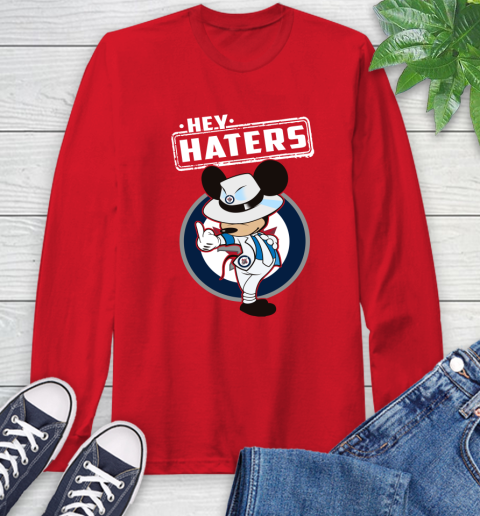 NHL Hey Haters Mickey Hockey Sports Winnipeg Jets Long Sleeve T-Shirt 11