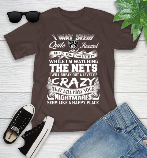 Brooklyn Nets NBA Basketball Don't Mess With Me While I'm Watching My Team Youth T-Shirt 7