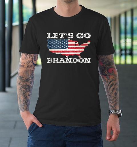 Let's Go Brandon Joe Biden Chant Impeach Biden USA Flag FJB T-Shirt