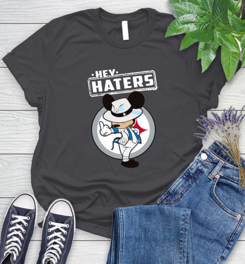 NFL Hey Haters Mickey Football Sports Pittsburgh Steelers Women's T-Shirt 8