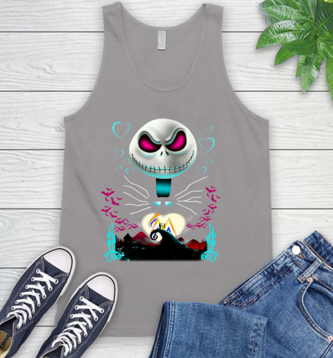 MLB Miami Marlins Jack Skellington Sally The Nightmare Before Christmas Baseball Tank Top 3