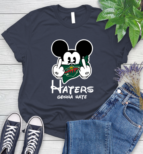 NHL Minnesota Wild Haters Gonna Hate Mickey Mouse Disney Hockey T Shirt Women's T-Shirt 14
