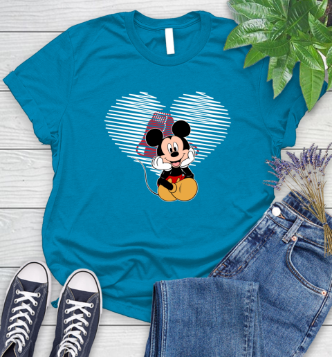 MLB Boston Red Sox The Heart Mickey Mouse Disney Baseball T Shirt_000 Women's T-Shirt 10
