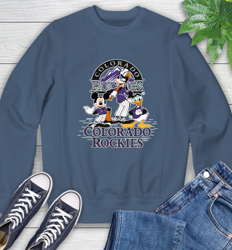 MLB Colorado Rockies Mickey Mouse Donald Duck Goofy Baseball T Shirt Sweatshirt 8
