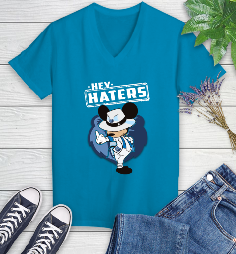 NBA Hey Haters Mickey Basketball Sports Memphis Grizzlies Women's V-Neck T-Shirt 7