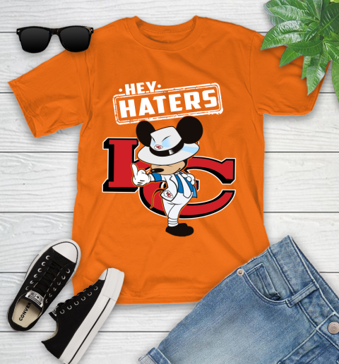 NFL Hey Haters Mickey Football Sports Kansas City Chiefs Youth T-Shirt 9