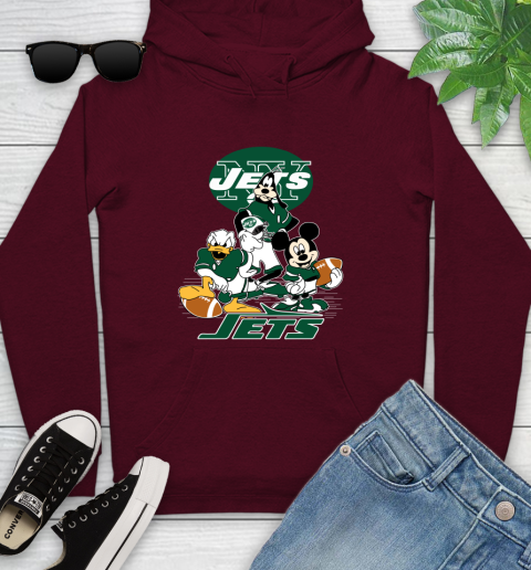 NFL New York Jets Mickey Mouse Donald Duck Goofy Football Shirt Youth Hoodie 7